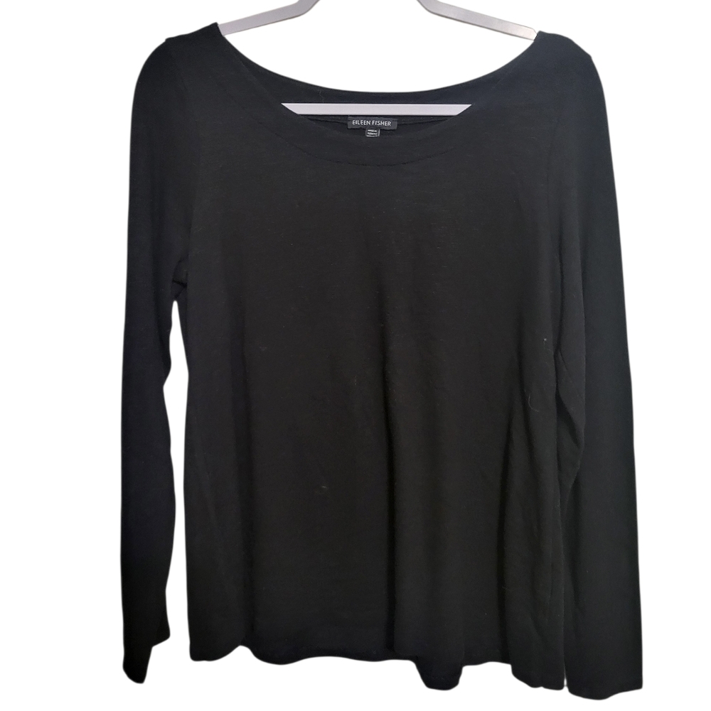 Eileen Fisher Black Casual Long Sleeve Pullover, L NEW w/o TAG